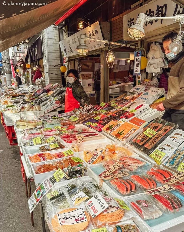 Tsukiji Outer Market in Japan