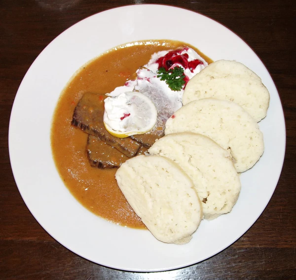 Czech Svíčková Guláš — traditional Czechia dish